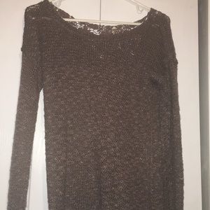 Lacy Brown Hippie rose Sweater